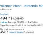 Amazon Oferta Pokemon Moon