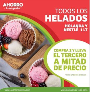 Soriana Oferta Helados Holanda y Nestlé