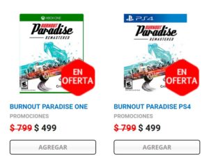 Gamers Oferta Burnout Paradise para PS4 o Xbox One