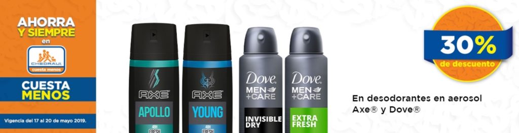 Chedraui Oferta Desodorantes Axe y Dove