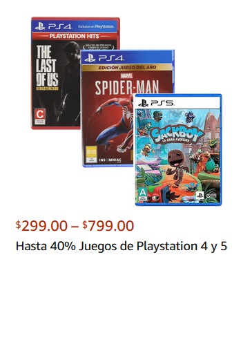 Amazon Oferta Juegos PS4 y PS5